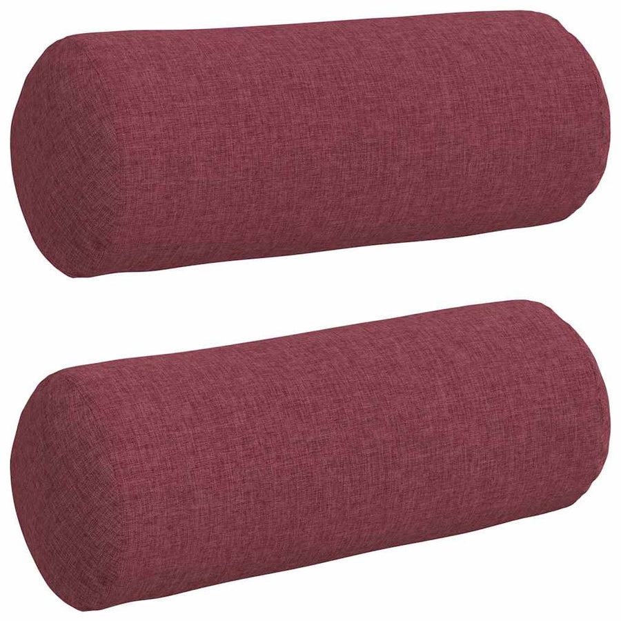 Bolster Kussens 2 pcs Wijnrood Ø 15 x 40 cm Stof