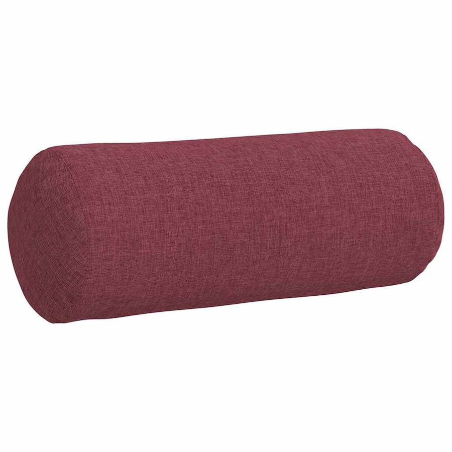 Bolster Kussens 2 pcs Wijnrood Ø 15 x 40 cm Stof