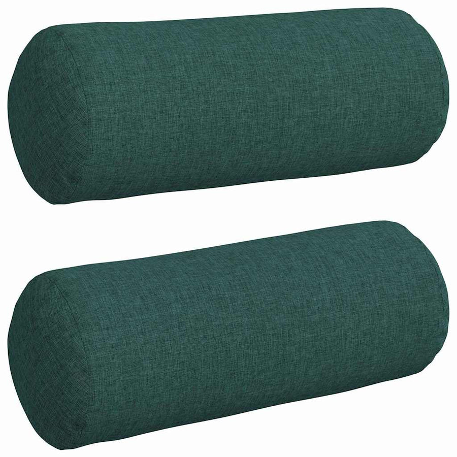 Bolster Kussens 2 pcs Donkergroen Ø 15 x 40 cm Stof
