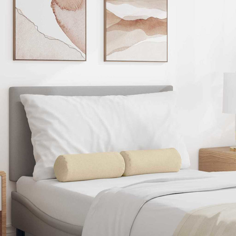 Bolster Kussens 2 pcs Crème Ø 15 x 40 cm Stof