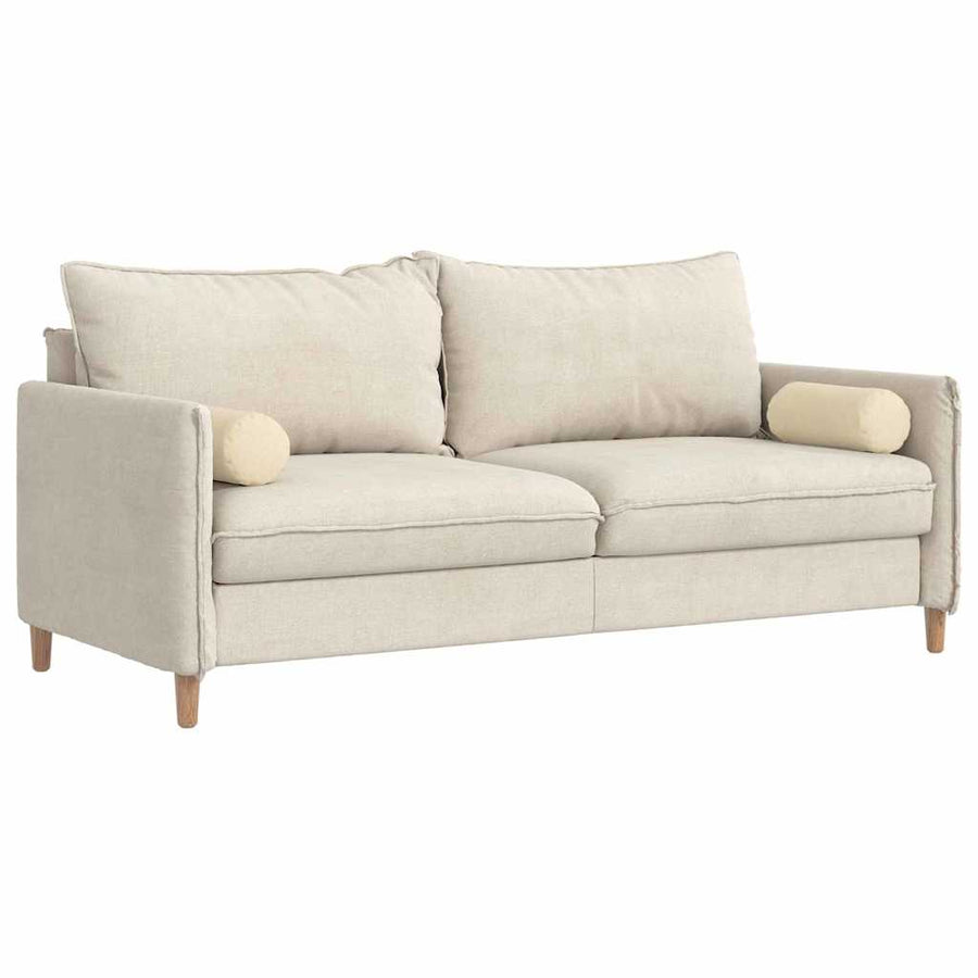 Bolster Kussens 2 pcs Crème Ø 15 x 40 cm Stof