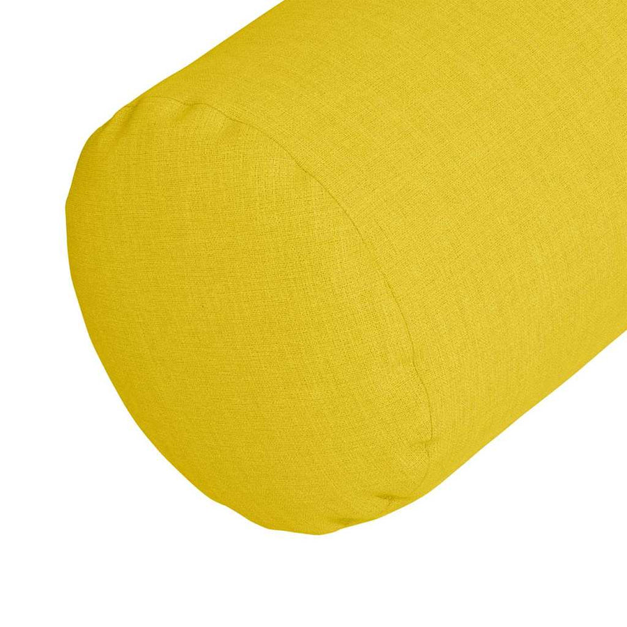 Bolster Kussens 2 pcs Lichtgeel Ø 15 x 40 cm Stof