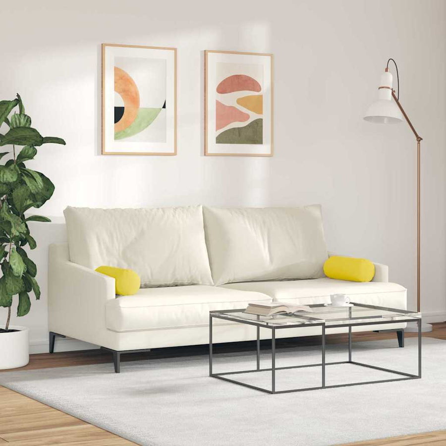 Bolster Kussens 2 pcs Lichtgeel Ø 15 x 40 cm Stof