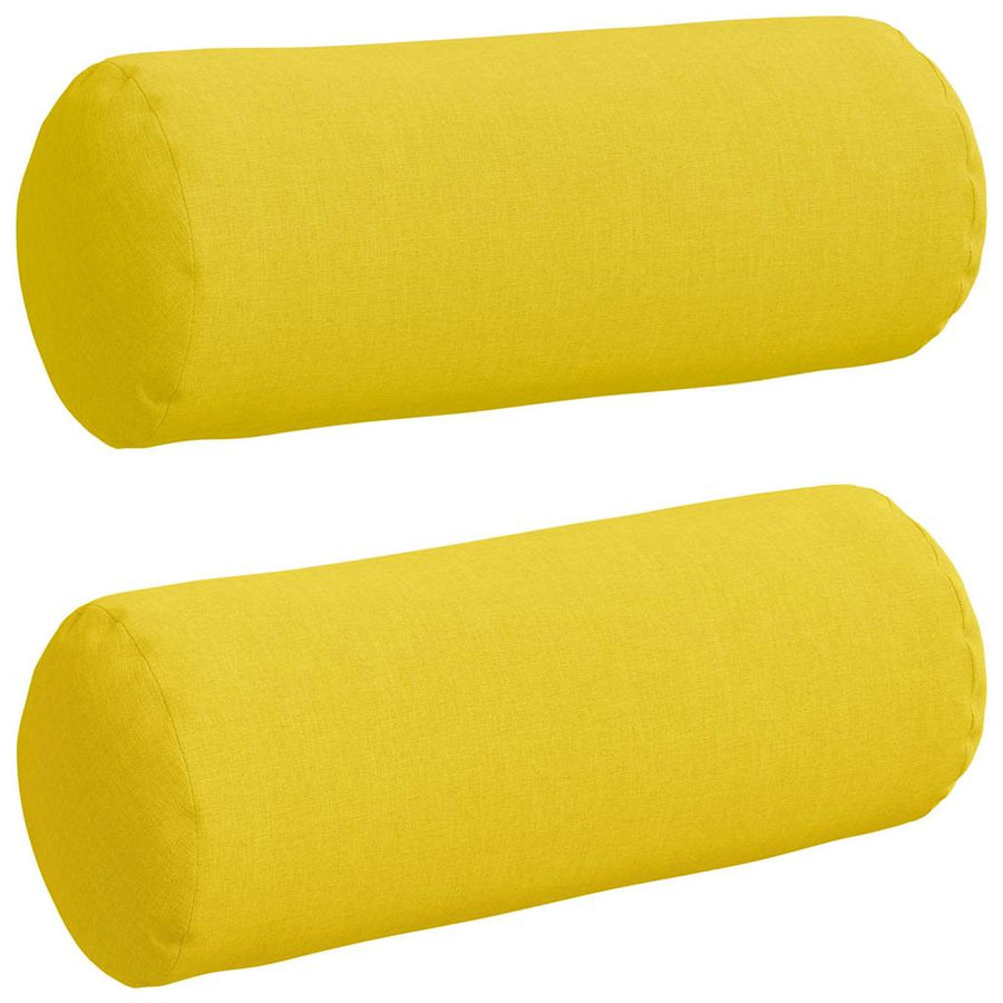Bolster Kussens 2 pcs Lichtgeel Ø 15 x 40 cm Stof
