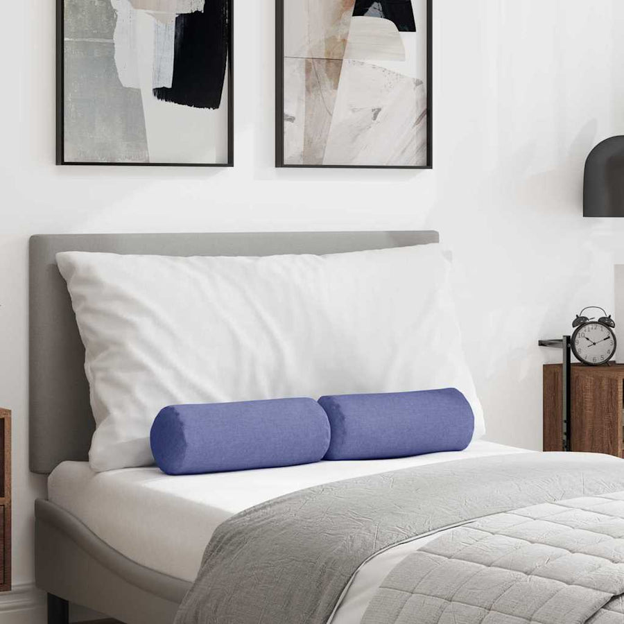 Bolster Kussens 2 pcs Jeans Blauw Ø 15 x 40 cm Stof