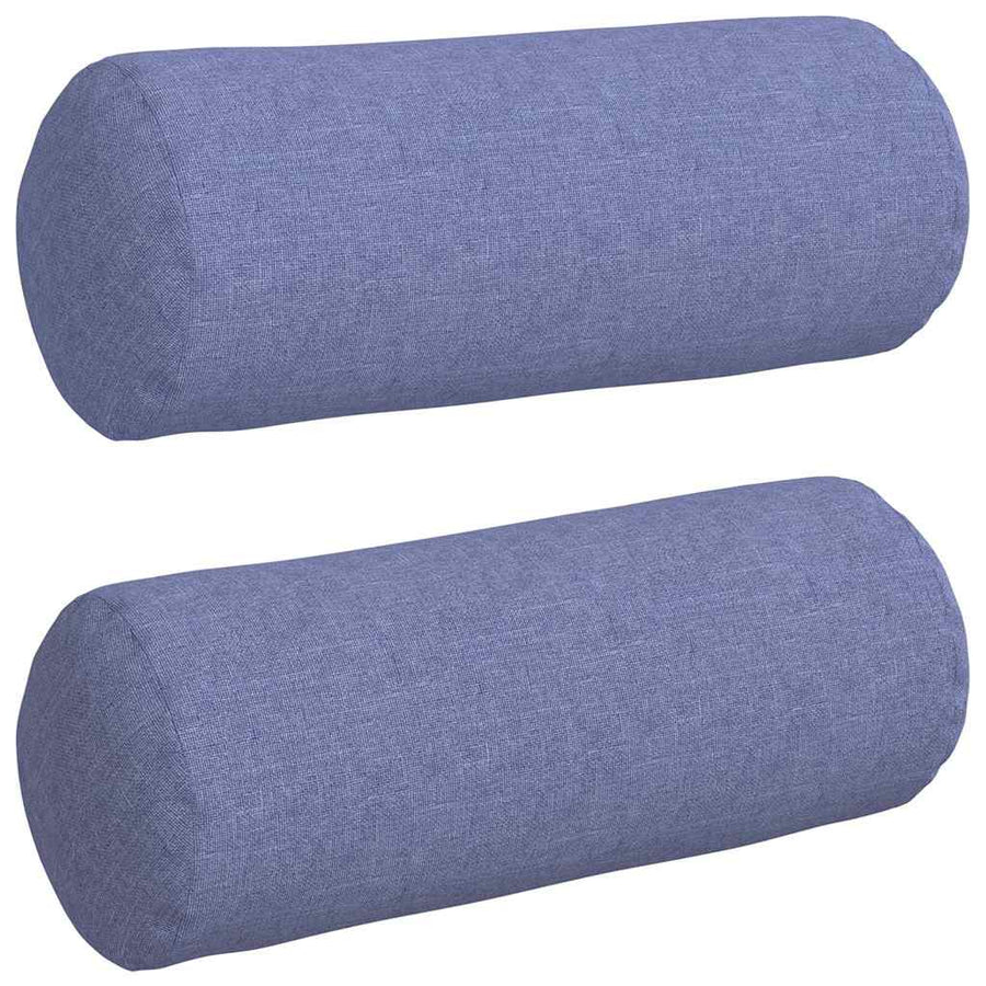 Bolster Kussens 2 pcs Jeans Blauw Ø 15 x 40 cm Stof