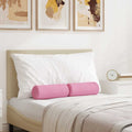 Bolster kussen 2 stuks roze Ø 15x40 cm stof