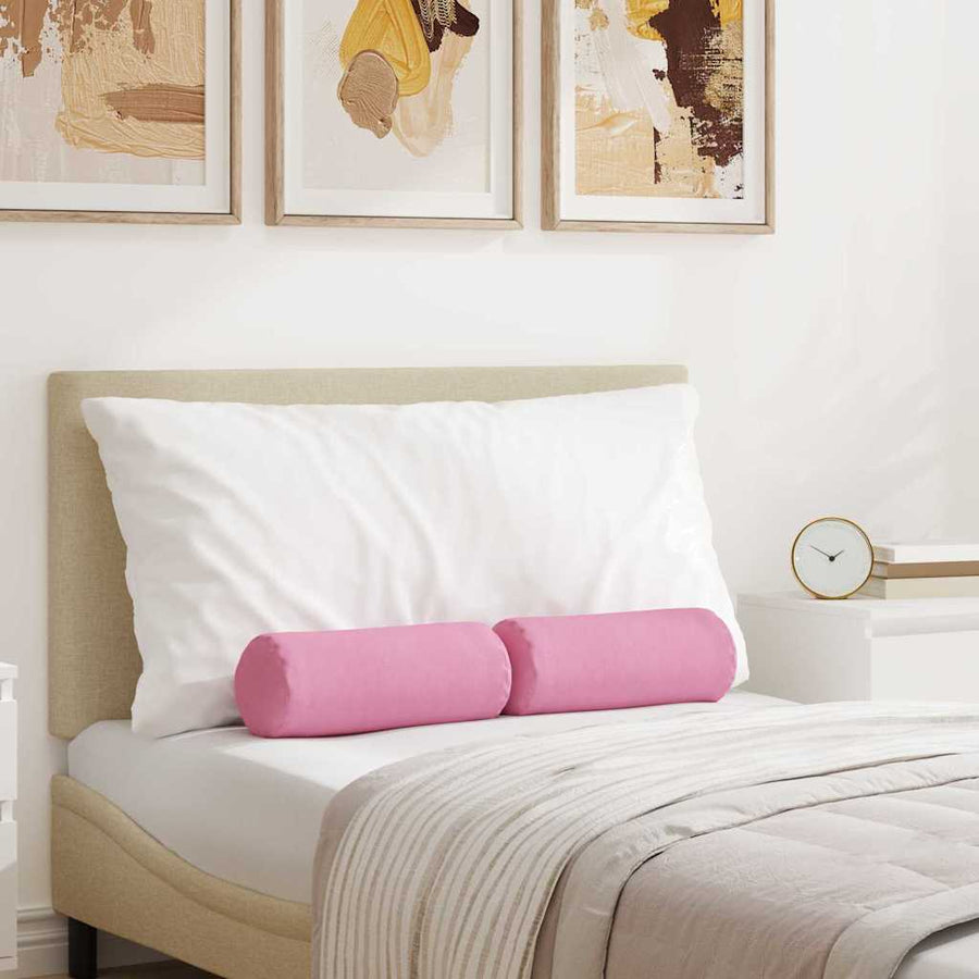 Bolster Kussens 2 pcs Roze Ø 15 x 40 cm Stof