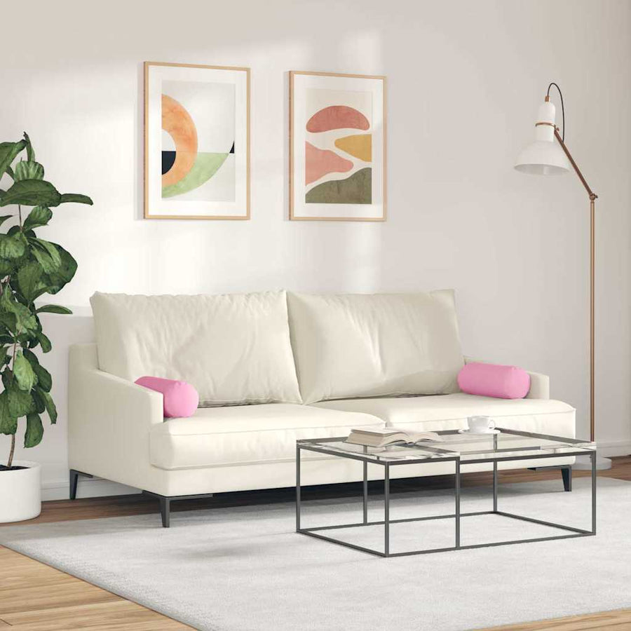 Bolster Kussens 2 pcs Roze Ø 15 x 40 cm Stof