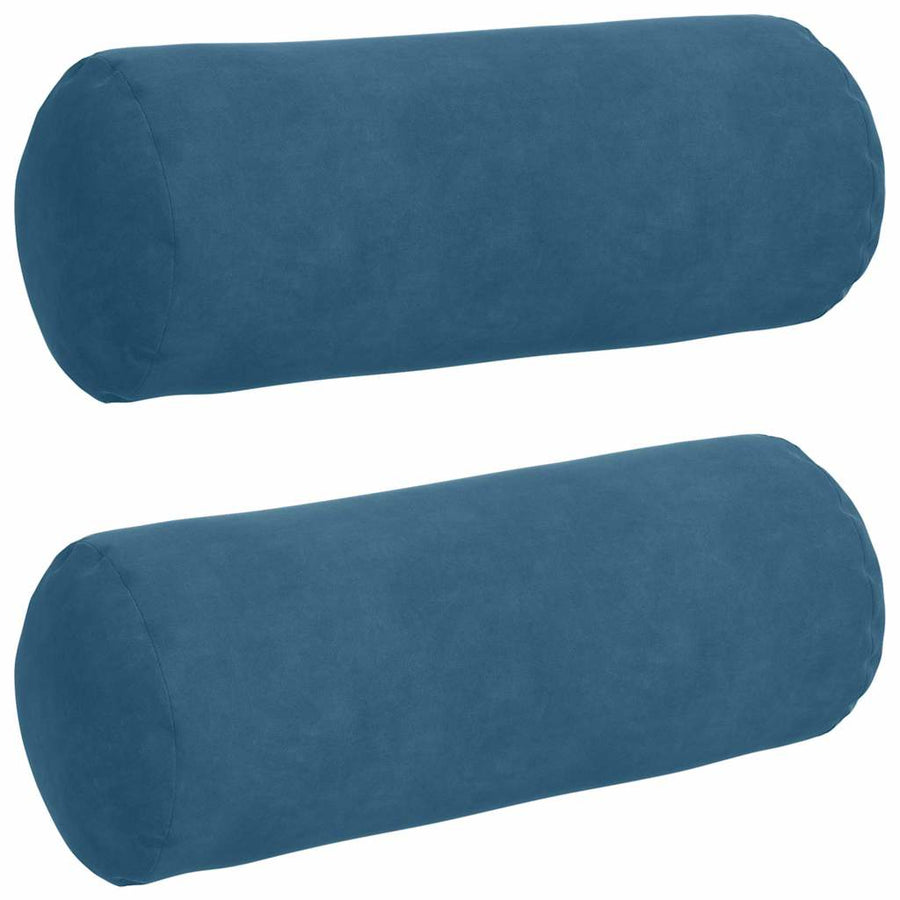 Bolster Kussens 2 pcs Blauw Ø 15 x 40 cm Katoen Stof