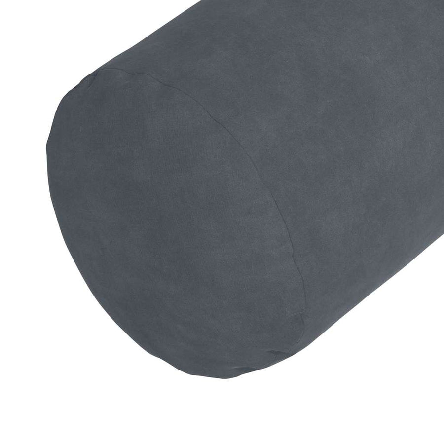 Bolster Kussens 2 pcs Donkergrijs Ø 15 x 40 cm Katoen Stof