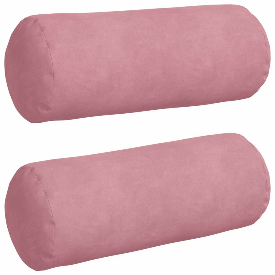 Bolster Kussens 2 pcs Roze Ø 15 x 40 cm Katoen Stof