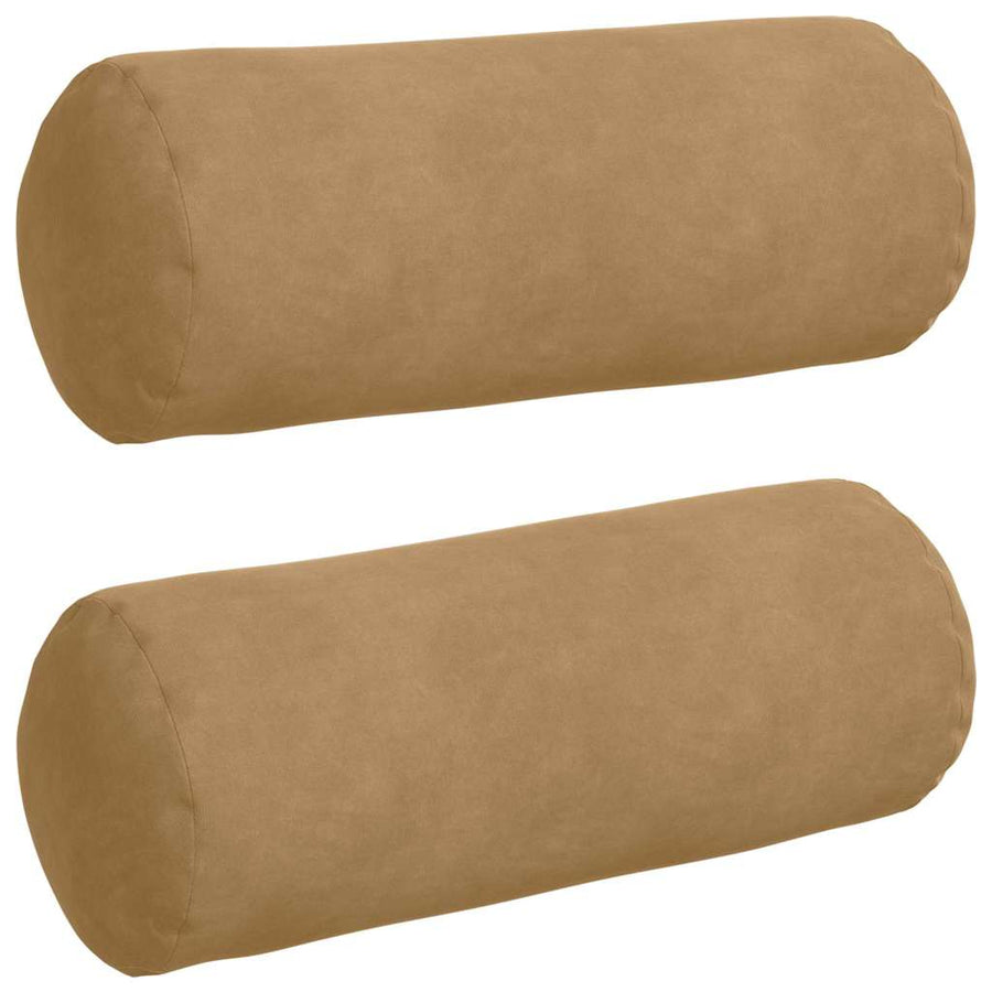 Bolster Kussens 2 pcs Bruin Ø 15 x 40 cm Katoen Stof