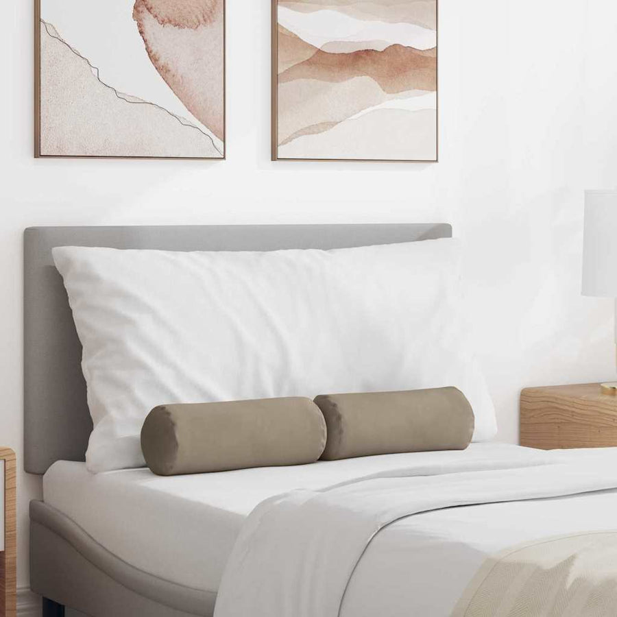 Bolster Kussens 2 pcs Taupe Ø 15 x 40 cm Microvezel Stof