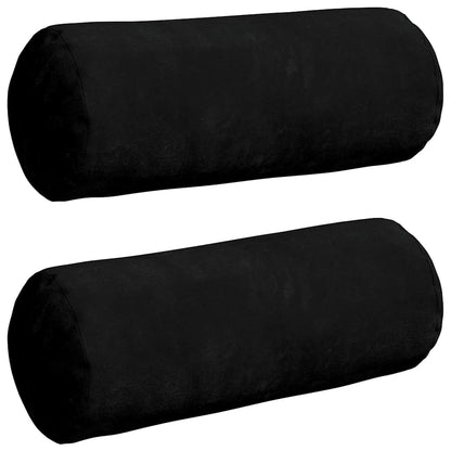 Bolster Kussens 2 pcs Zwart Ø 15 x 40 cm Microvezel Stof