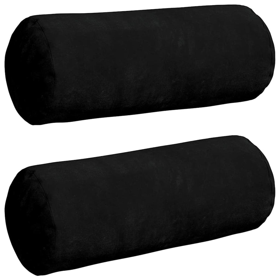 Bolster Kussens 2 pcs Zwart Ø 15 x 40 cm Microvezel Stof