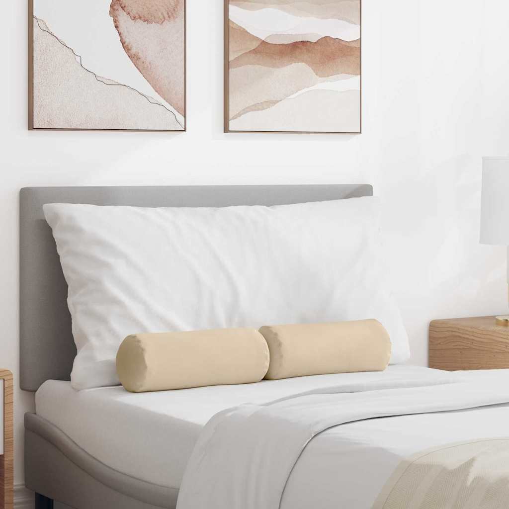 Bolster Kussens 2 pcs Crème Ø 15 x 40 cm Microvezel Stof
