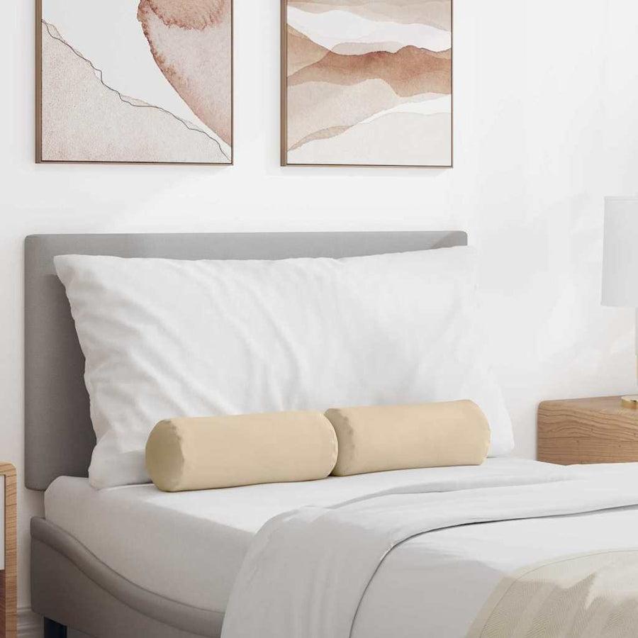 Bolster Kussens 2 pcs Crème Ø 15 x 40 cm Microvezel Stof