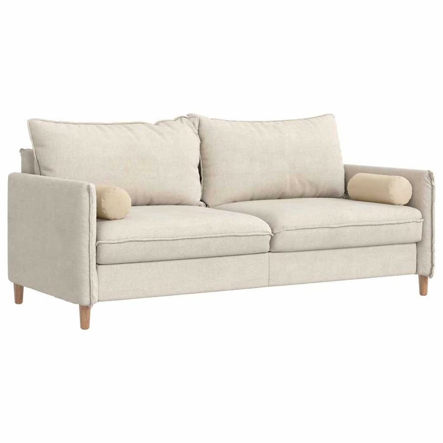 Bolster Kussens 2 pcs Crème Ø 15 x 40 cm Microvezel Stof