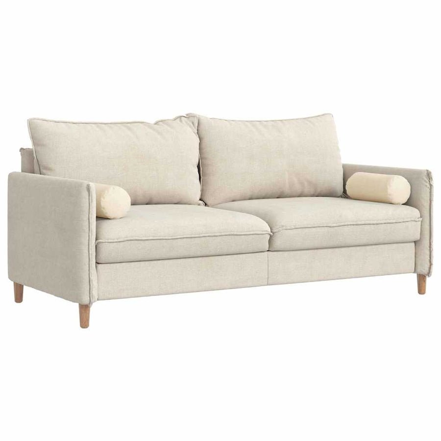 Bolster Kussens 2 pcs Crème Ø 15 x 40 cm Katoen Stof
