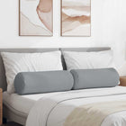 Bolster Cushions 2 pieces Light Grey Ø 25 x 70 cm Fabric