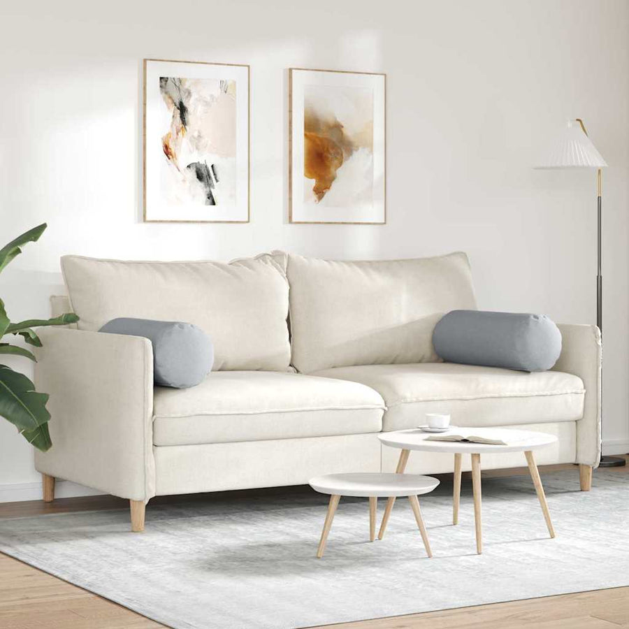 Bolster Kussens 2 pcs Lichtgrijs Ø 25 x 70 cm Stof