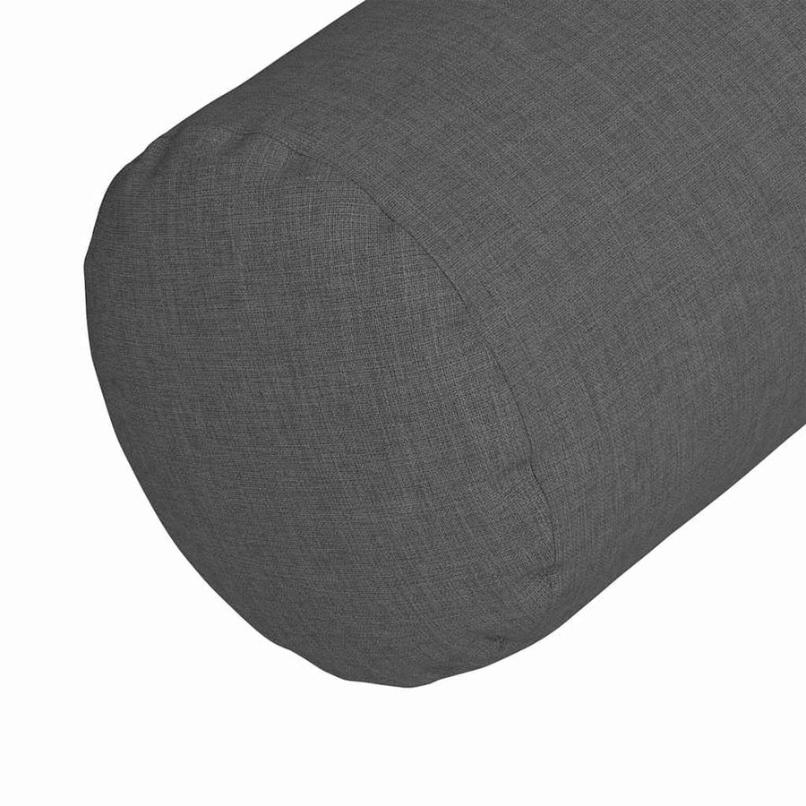 Bolster Kussens 2 pcs Donkergrijs Ø 25 x 70 cm Stof