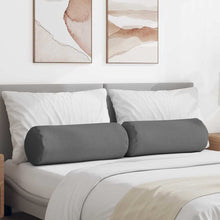 Bolster Kussens 2 pcs Donkergrijs Ø 25 x 70 cm Stof