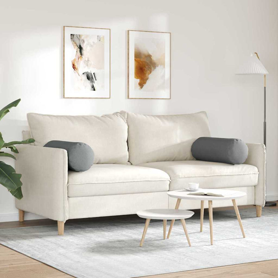Bolster Kussens 2 pcs Donkergrijs Ø 25 x 70 cm Stof