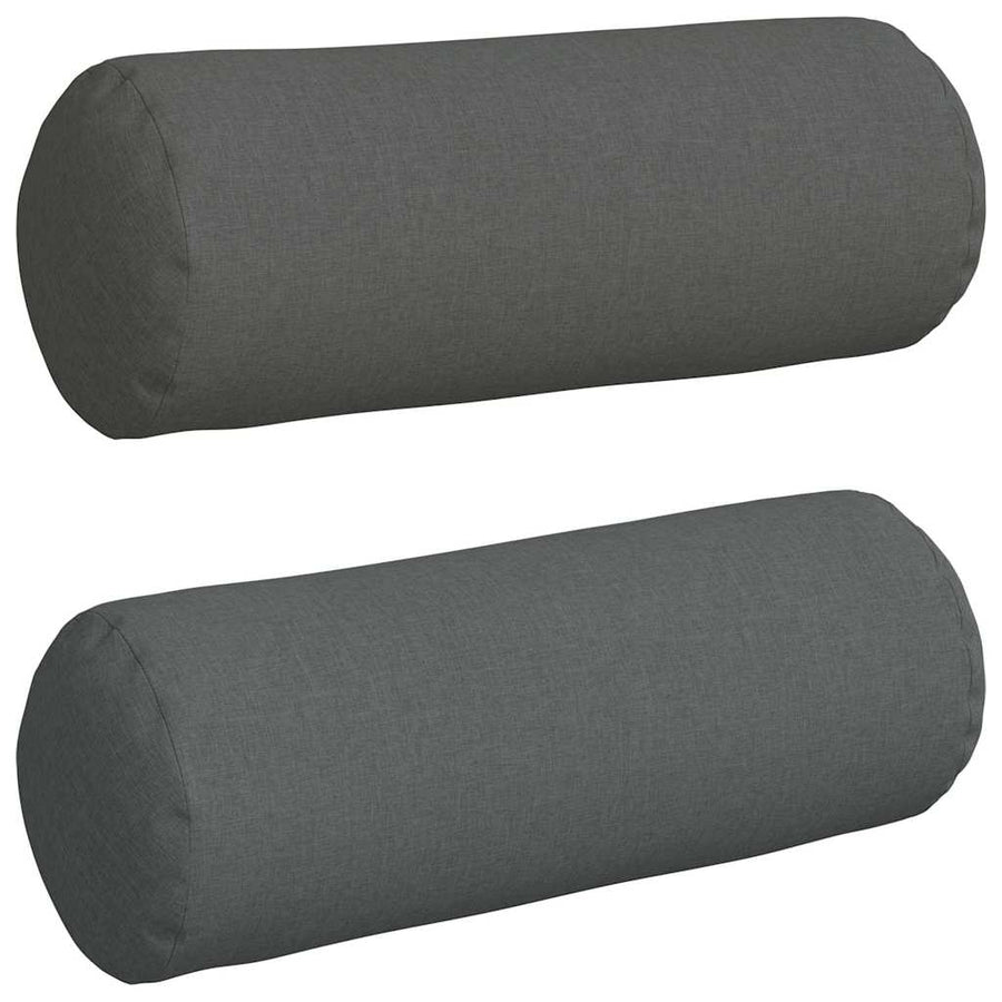 Bolster Kussens 2 pcs Donkergrijs Ø 25 x 70 cm Stof