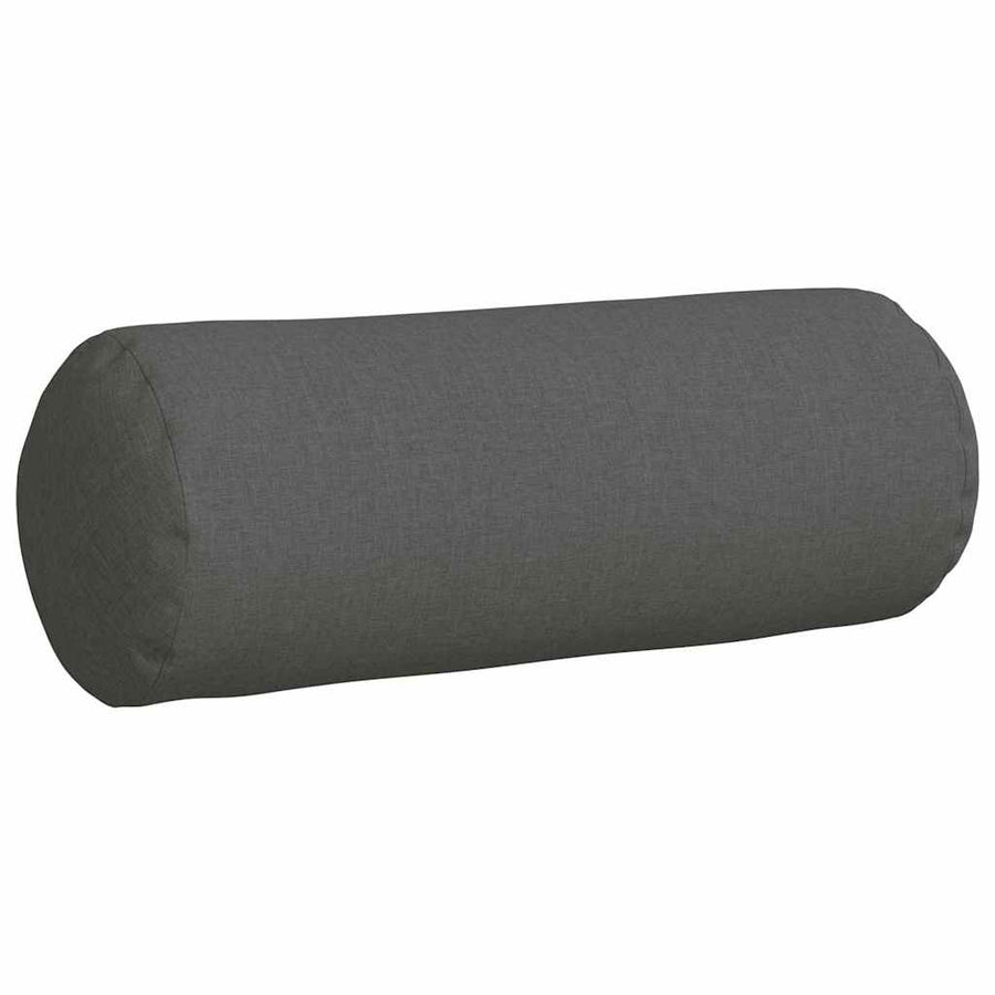 Bolster Kussens 2 pcs Donkergrijs Ø 25 x 70 cm Stof