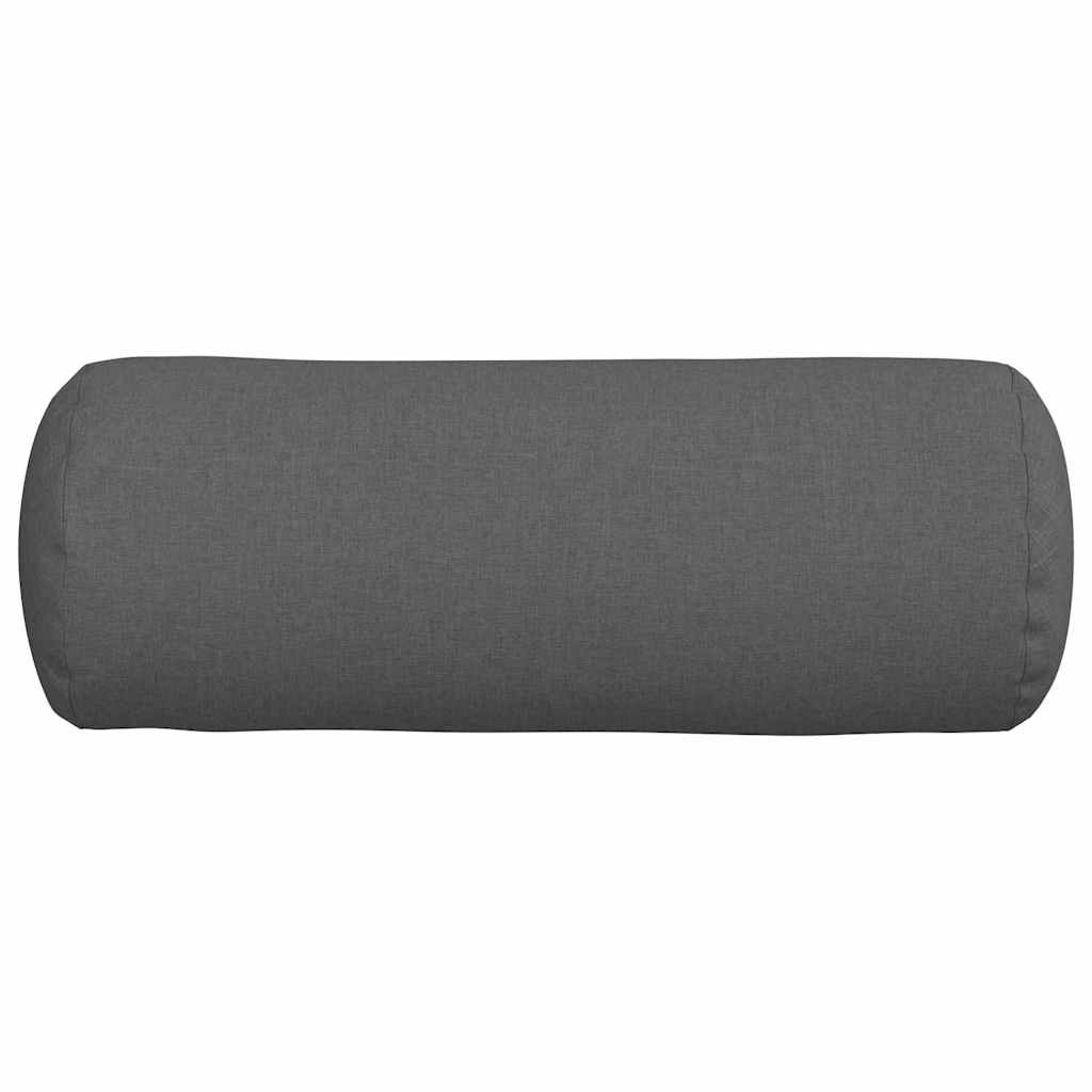 Bolster Kussens 2 pcs Donkergrijs Ø 25 x 70 cm Stof
