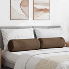 Bolster Cushions 2 pieces Brown Ø 25 x 70 cm Fabric