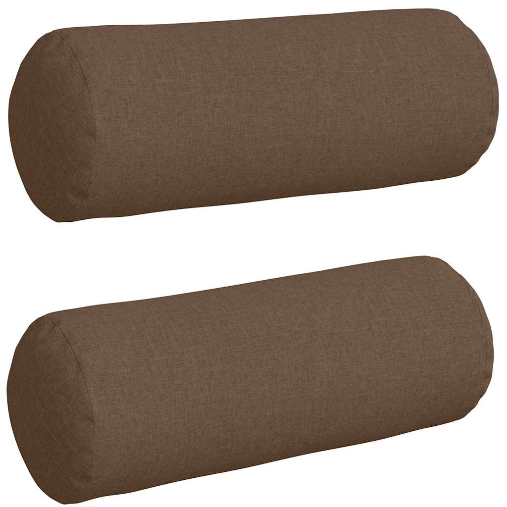 Bolster Kussens 2 pcs Bruin Ø 25 x 70 cm Stof