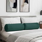 Bolster Cushions 2 pieces Dark Green Ø 25 x 70 cm Fabric