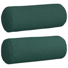Bolster Kussens 2 pcs Donkergroen Ø 25 x 70 cm Stof