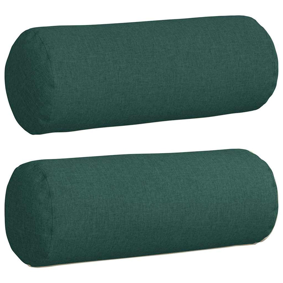 Bolster Kussens 2 pcs Donkergroen Ø 25 x 70 cm Stof