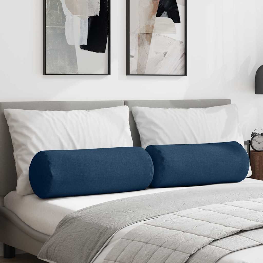 Bolster Kussens 2 pcs Blauw Ø 25 x 70 cm Stof