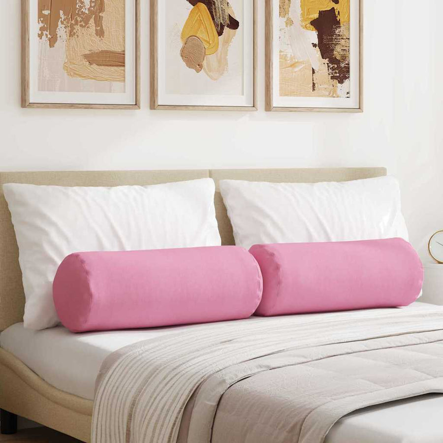 Bolster Kussens 2 pcs Roze Ø 25 x 70 cm Stof