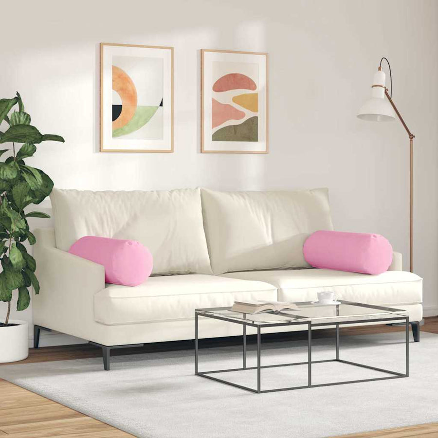 Bolster Kussens 2 pcs Roze Ø 25 x 70 cm Stof
