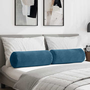 Bolster kussens 2 stuks blauw Ø 25x70 cm corduroy