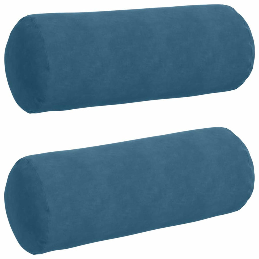 Bolster Kussens 2 pcs Blauw Ø 25 x 70 cm Katoen Stof