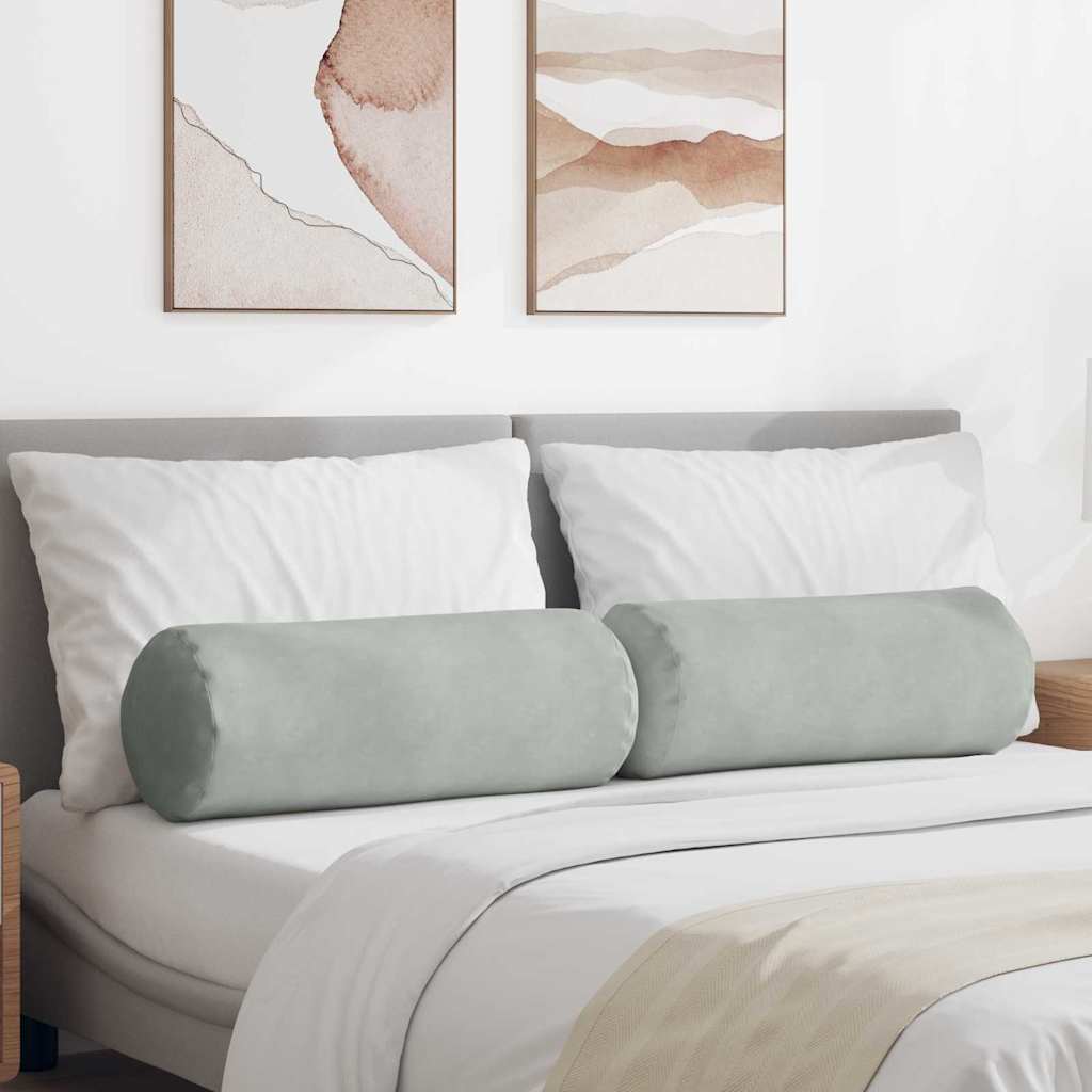 Bolster Kussens 2 pcs Lichtgrijs Ø 25 x 70 cm Katoen Stof