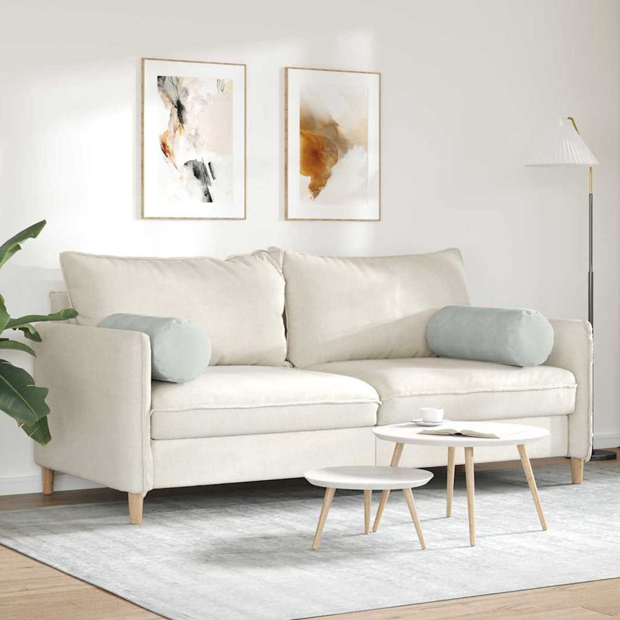 Bolster Kussens 2 pcs Lichtgrijs Ø 25 x 70 cm Katoen Stof