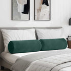 Bolster kussens 2 stuks 25x70 cm donkergroen cordstof