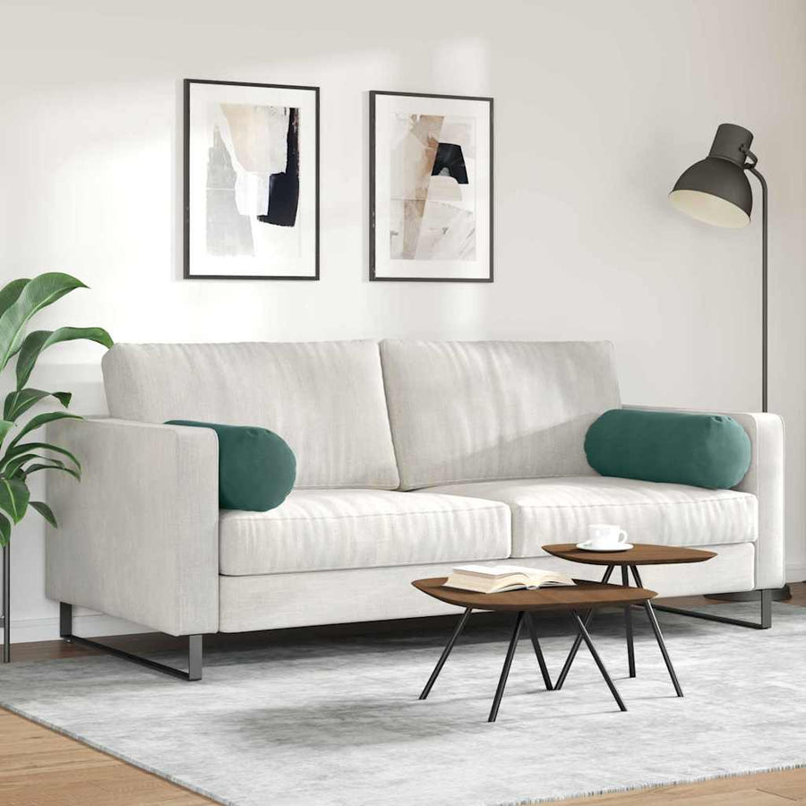 Bolster Kussens 2 pcs Donkergroen Ø 25 x 70 cm Katoen Stof