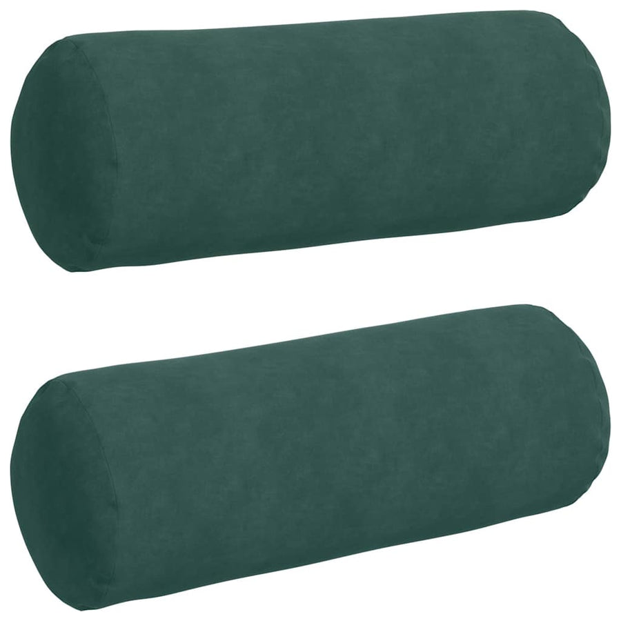 Bolster Kussens 2 pcs Donkergroen Ø 25 x 70 cm Katoen Stof