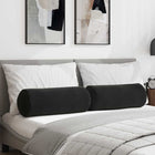 Bolster kussens 2 stuks Ø 25x70 cm zwart cordstof