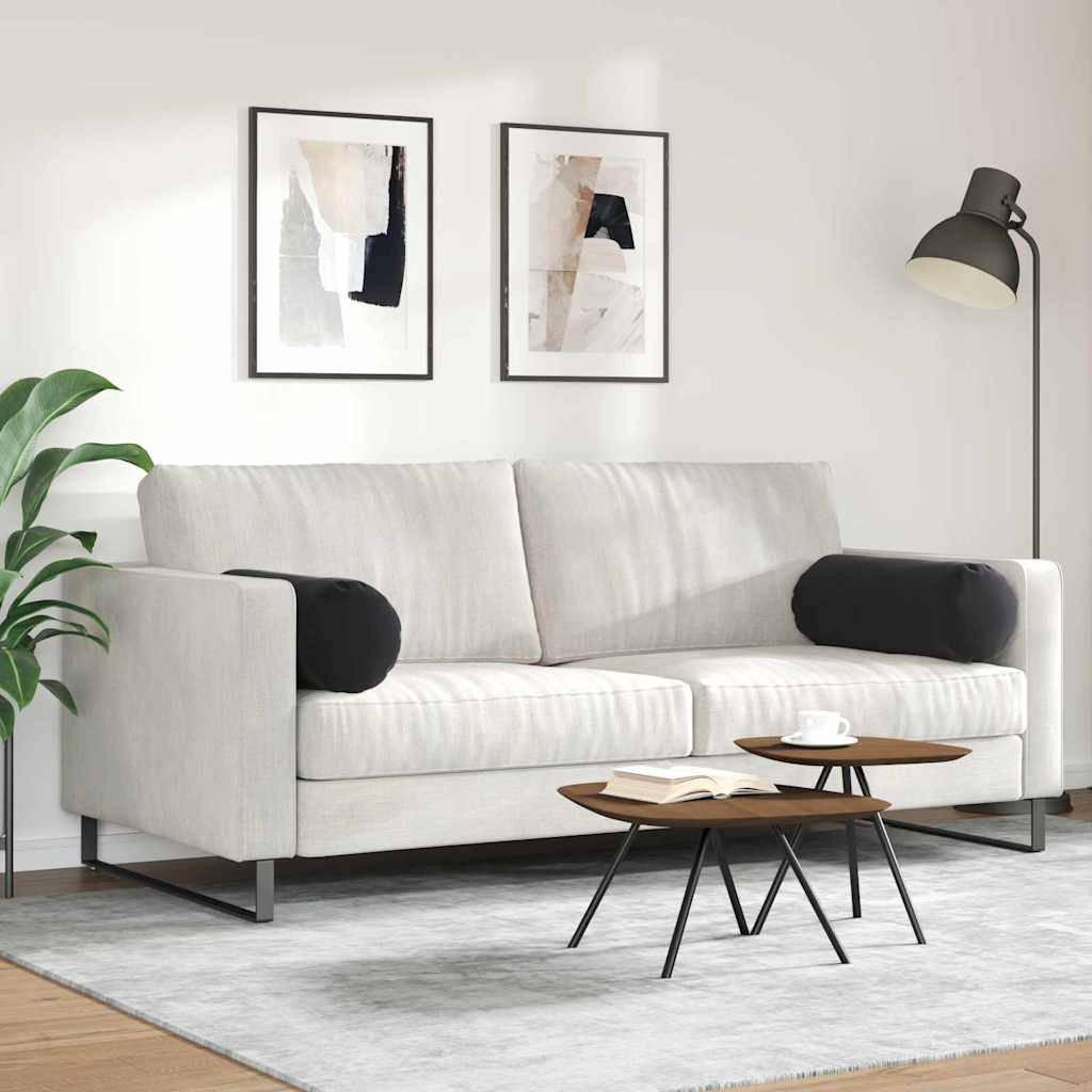 Bolster Kussens 2 pcs Zwart Ø 25 x 70 cm Katoen Stof