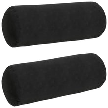 Bolster Kussens 2 pcs Zwart Ø 25 x 70 cm Katoen Stof